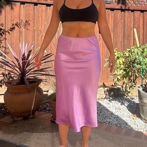 Anthropologie Pink Midi Skirt